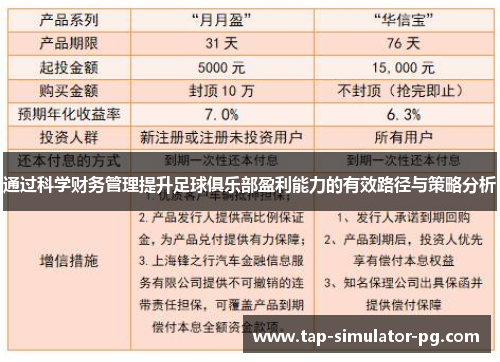 通过科学财务管理提升足球俱乐部盈利能力的有效路径与策略分析 通过科学财务管理提升足球俱乐部盈利能力的有效路径与策略分析